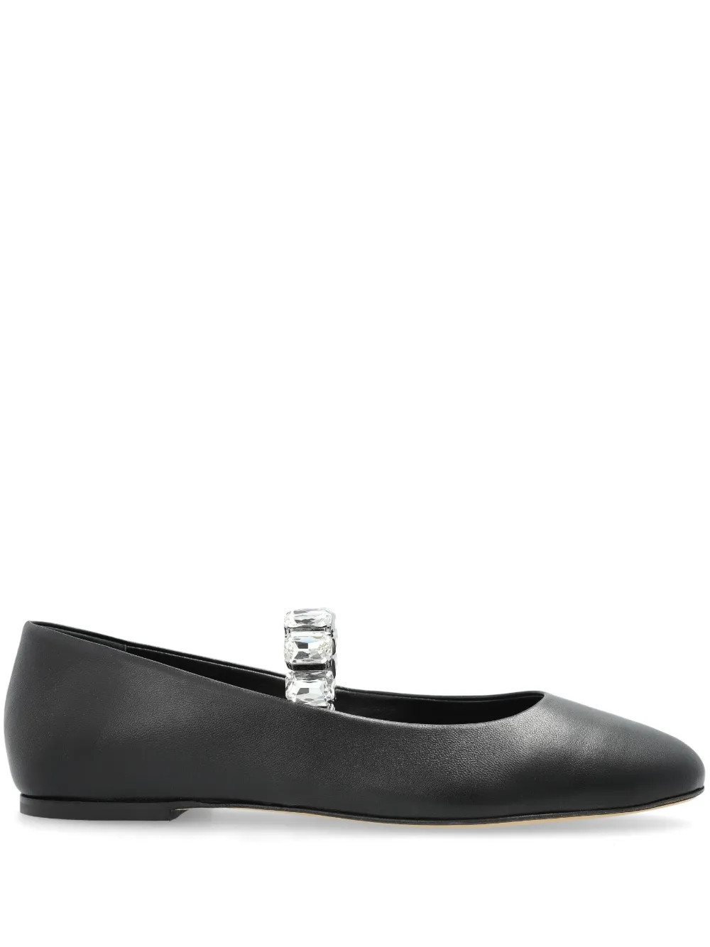 Casadei crystal-embellished ballet flats - Nero