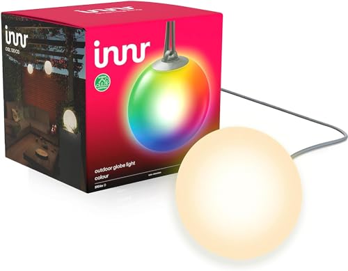 Innr Outdoor Globe Light, 1-Pack (Estensione: Richiede Un Set Completo) Lampione Per Esterno, 19Cm Globo Led Rgbw, Ip65, Ogl 130 Cg