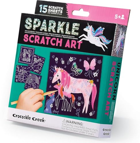 Crocodile Creek- Sparkle Scratch Art/Unicorn Quaderni E Libri Da Colorare, Multicolore, Único, 0732396753528