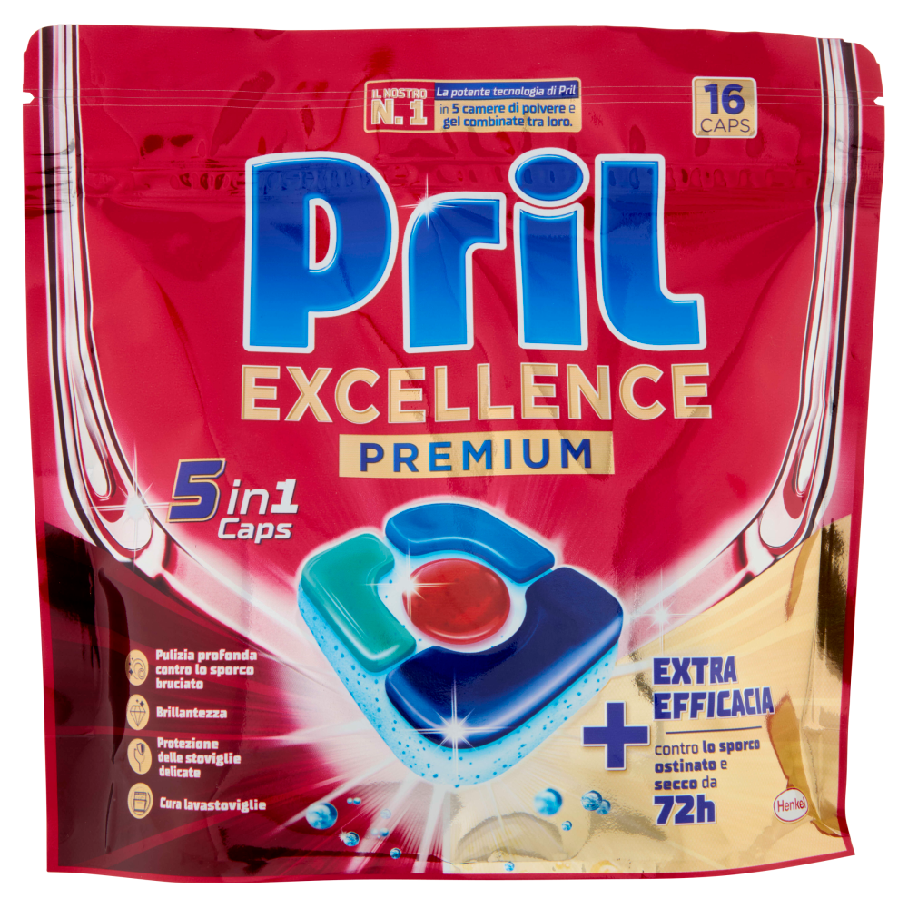 Pril Excellence Premium 5in1 Caps 16 Pezzi - -