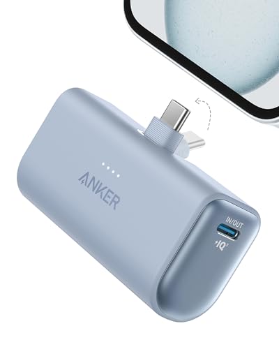 Anker Nano Power Bank, Mini Caricabatterie Portatile Con Connettore Usb-C Richiudibile Integrato, Batteria Da 5.000 Mah 22.5 W, Per S22/23, Note20, Lg