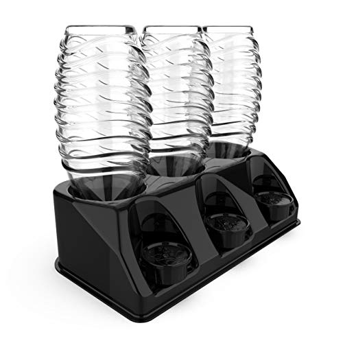 Sodaclean Premium 3 Portabottiglie In Plastica Lucida | Scolapiatti Per Bottiglie Soda Stream Aarke Emil Con Supporto Per Coperchio | Scolapiatti Crys