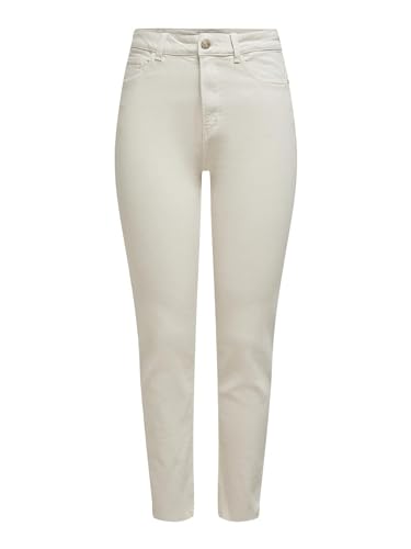 Only Onlemily Life Hw St Raw Crpank Col Noos Jeans, Ecru, 30/32 Donna