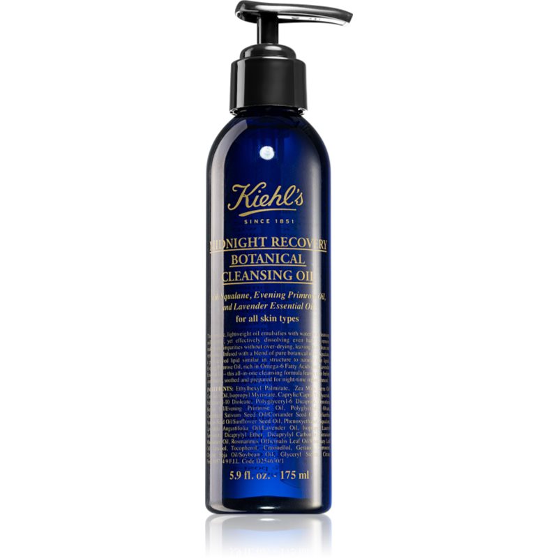 Kiehl'S Midnight Recovery Botanical Cleansing Oil Olio Struccante Per Tutti I Tipi Di Pelle, Anche Quelle Sensibili 175 Ml