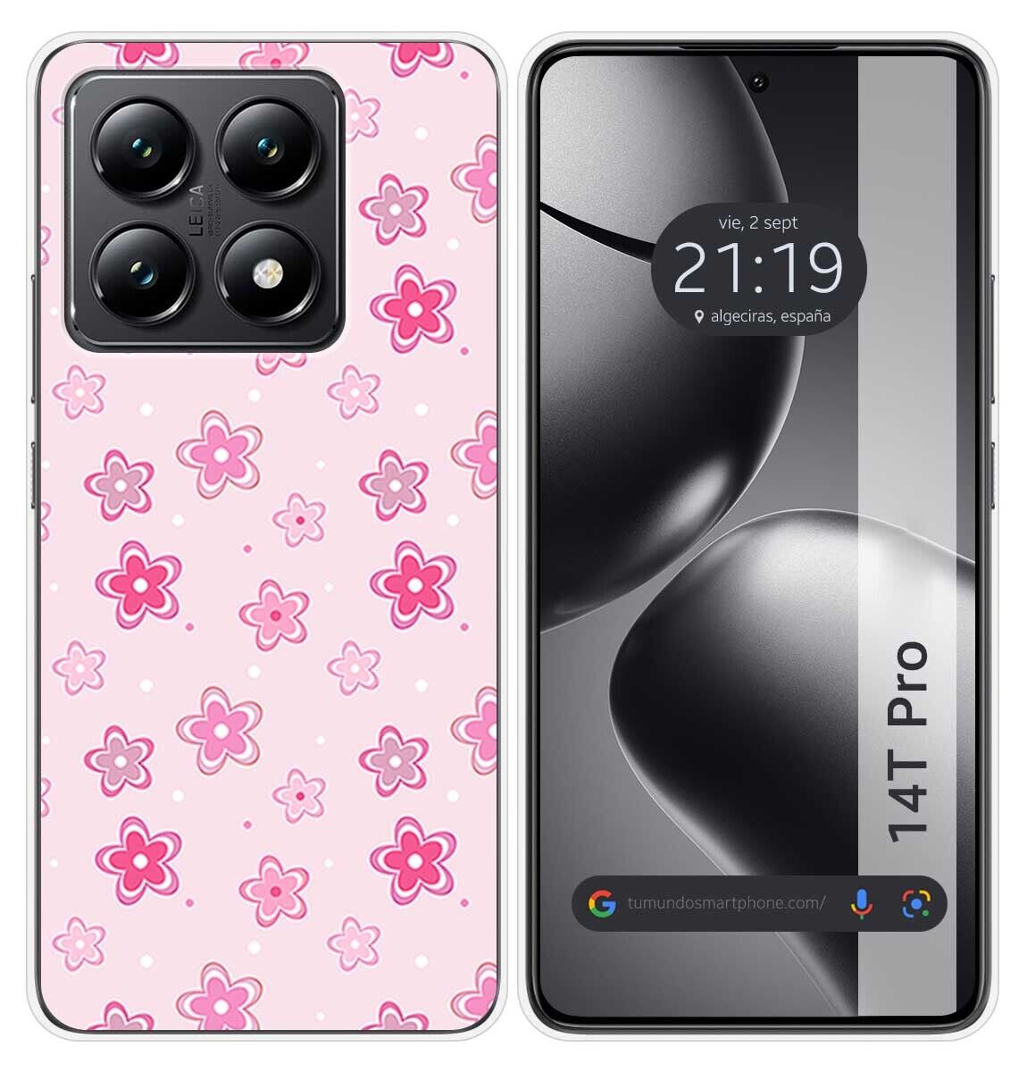 Cover Silicone per Xiaomi 14T Pro 5G Disegno Fiori Disegni