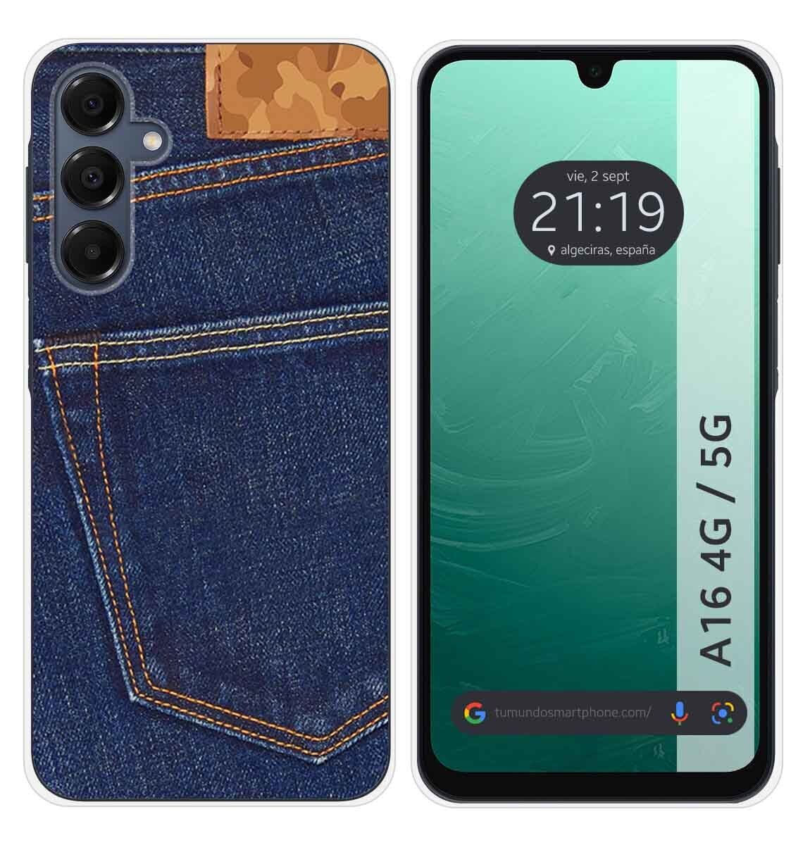 Cover Silicone per Samsung Galaxy A16 4G/5G Disegno Jeans Disegni