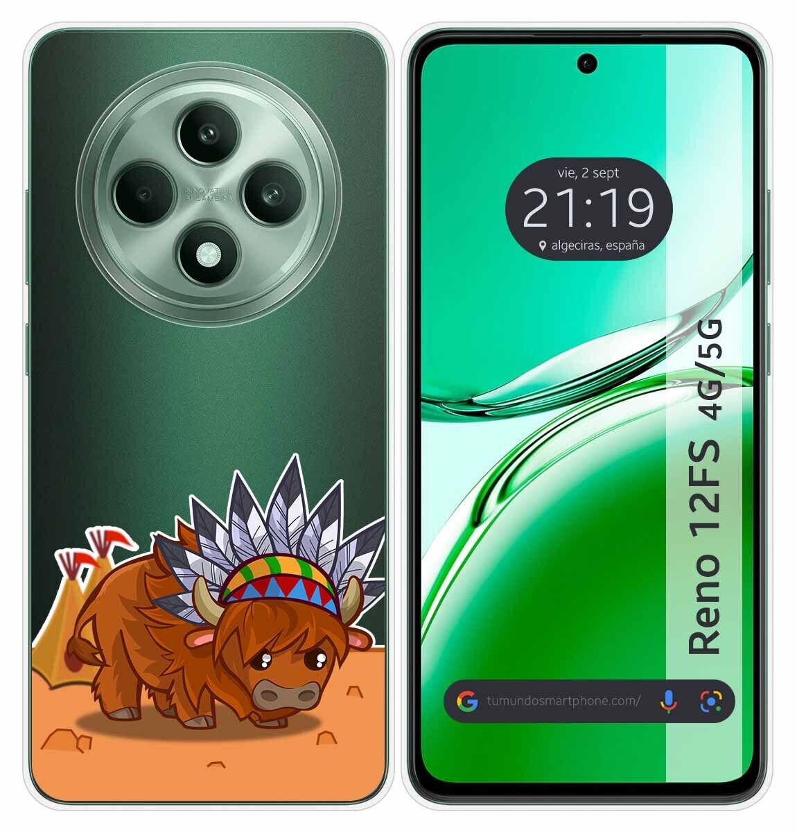 Cover In Silicone Trasparente Per Oppo Reno 12FS 4G / 12 FS 5G Design Bufalo Dib