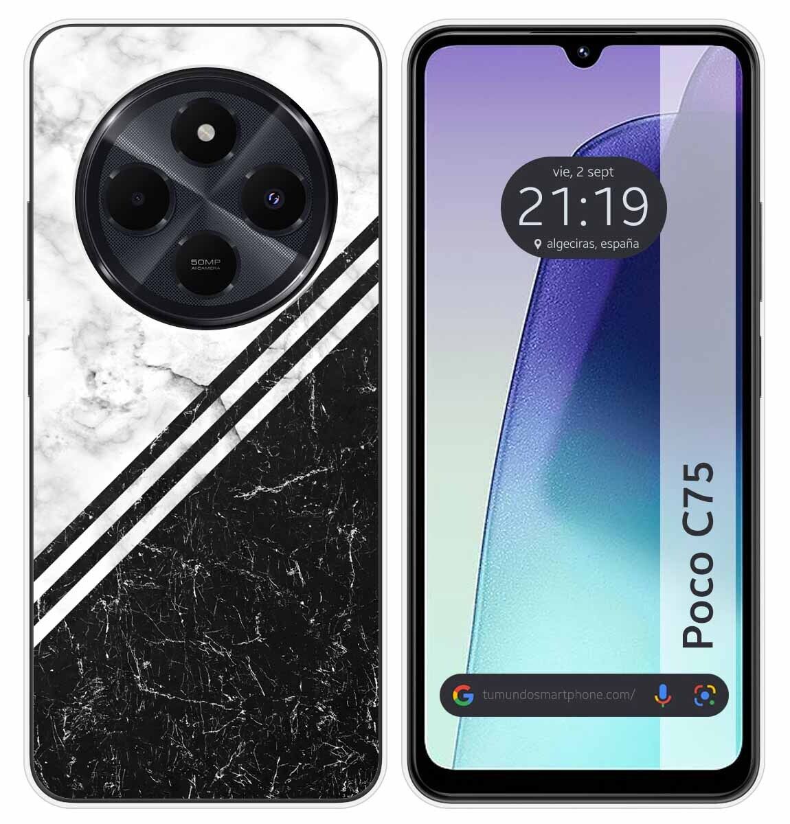 Cover Silicone per Xiaomi Poco C75 Disegno Marmo 01 Disegni