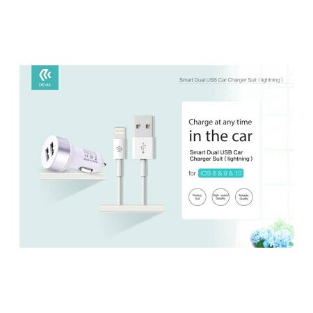 Caricabatterie da auto KIT caricabatterie da auto 2.1A + Cavo dati 1MT Lightning
