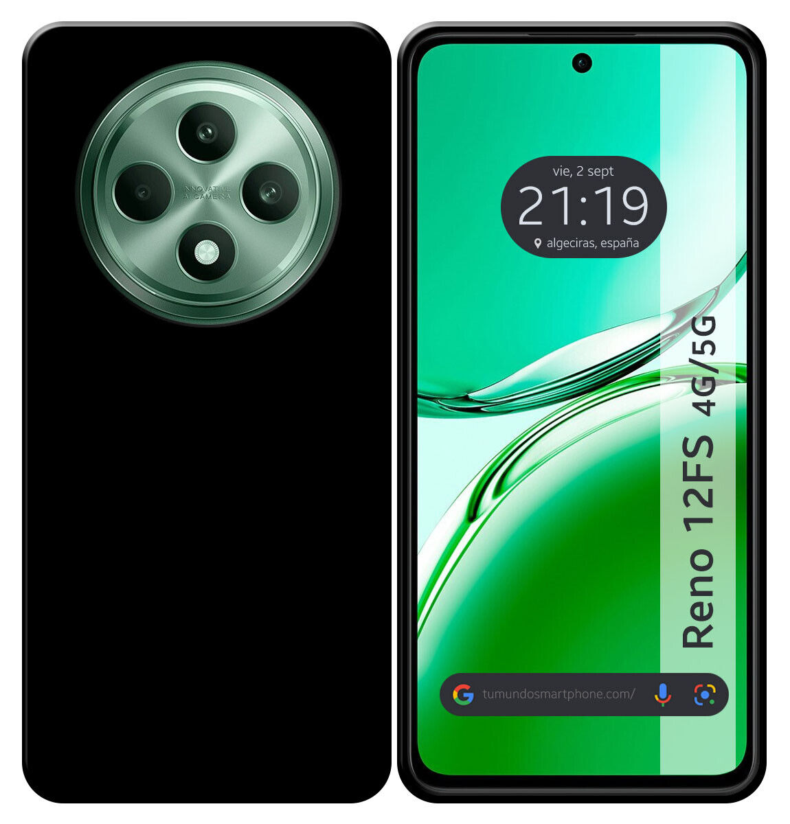 Custodia In Silicone Gel TPU Nera Per Oppo Reno 12FS 4G / 12 FS 5G