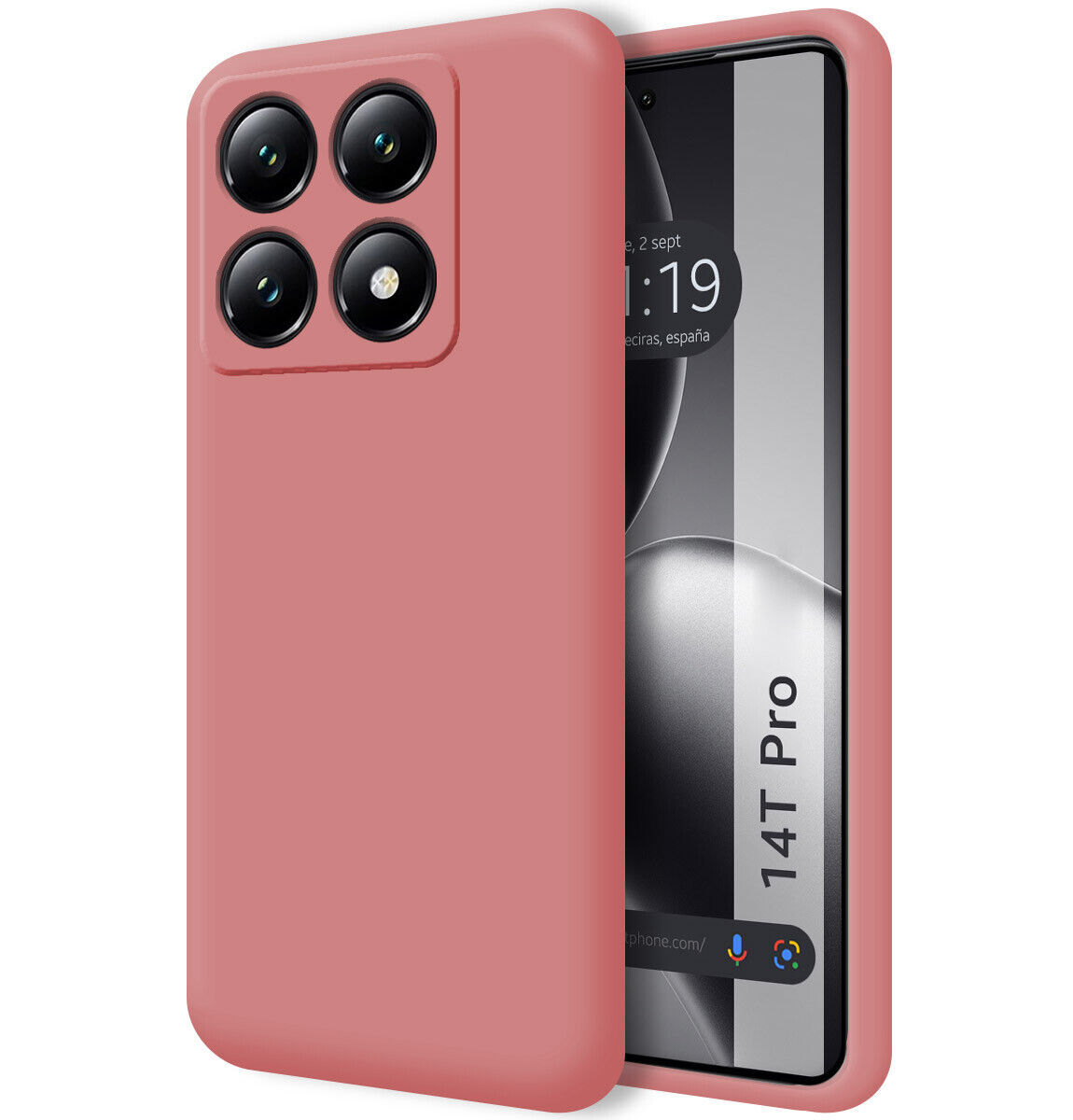 Fodera In Silicone Liquido Ultra Morbido Per Xiaomi 14T Pro 5G Colore Rosa