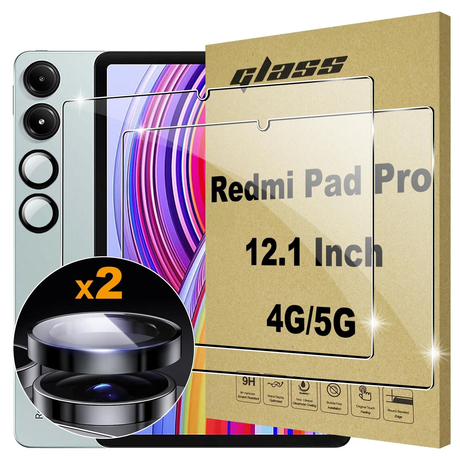 Lemxiee Pellicola Vetro Temperato per Xiaomi Redmi Pad Pro & POCO Pad 2+1 Pez...