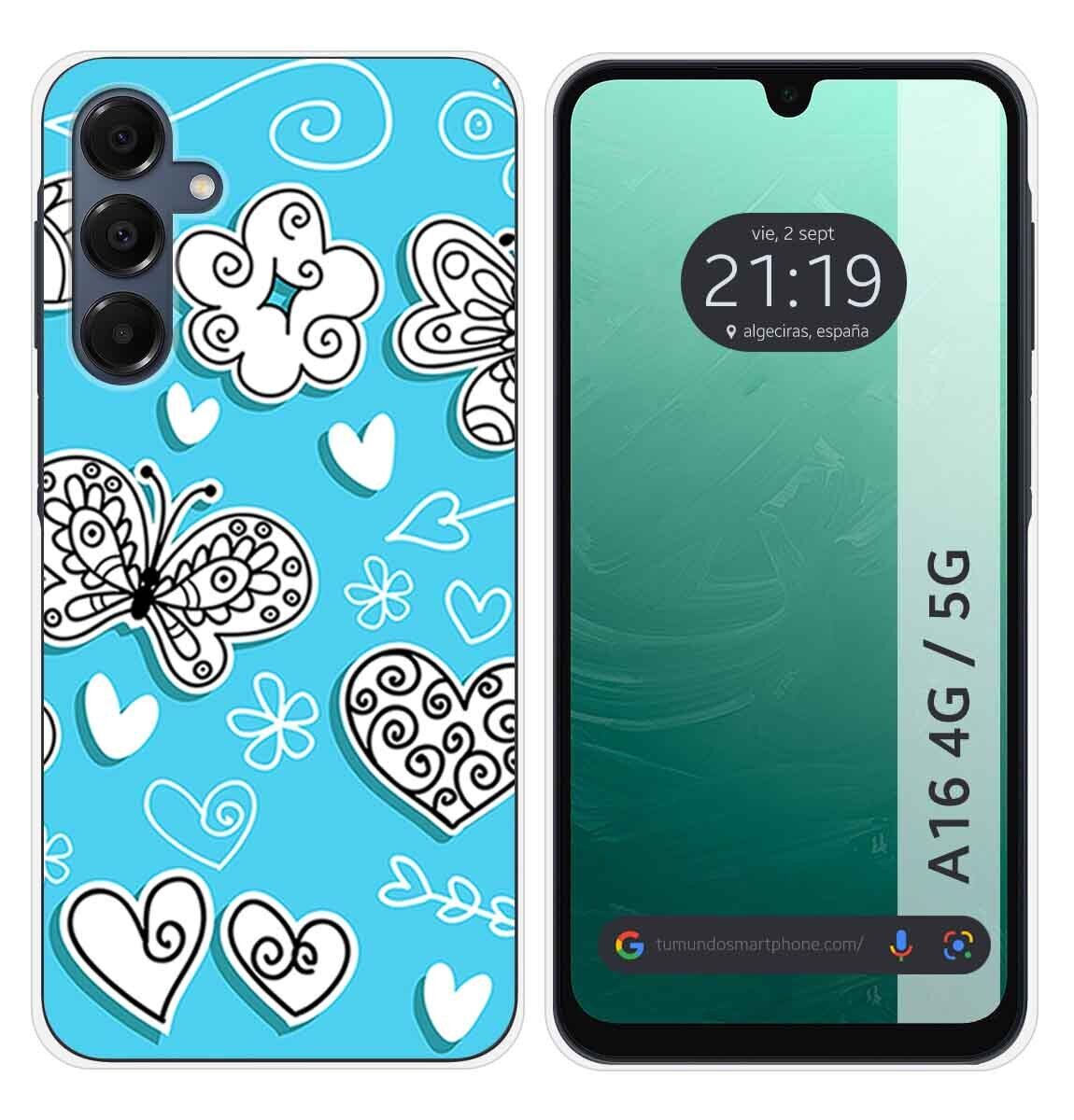 Cover Silicone per Samsung Galaxy A16 4G/5G Disegno Farfalle Disegni