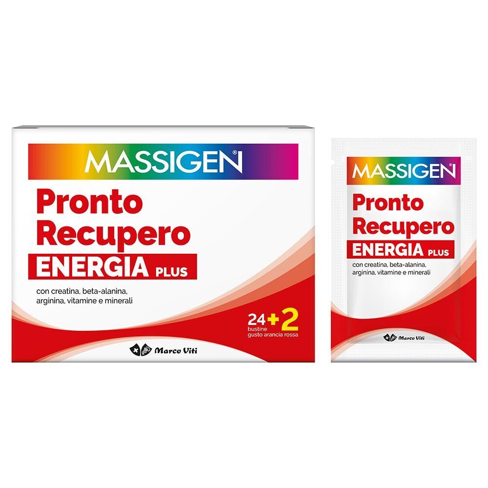 Massigen Pronto Recupero Energia Plus Integratore Alimentare, 24+2 Bustine