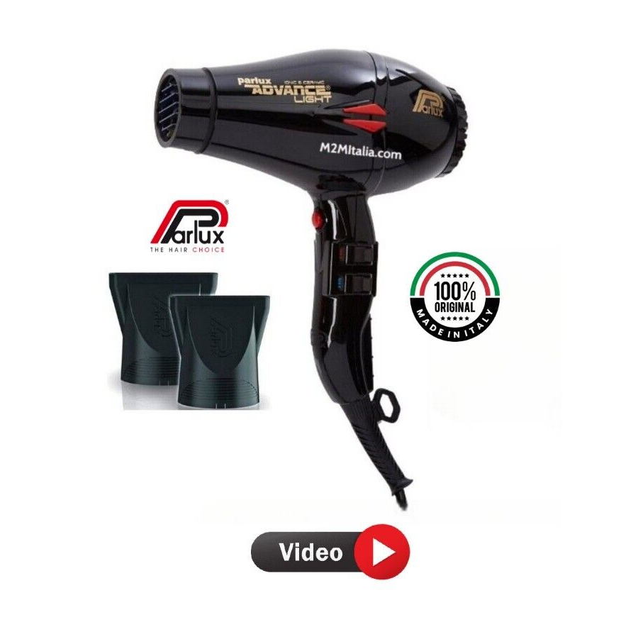 Phon Professionale Parlux Advance Light Nero 2200 W Potente Leggero Da Viaggio