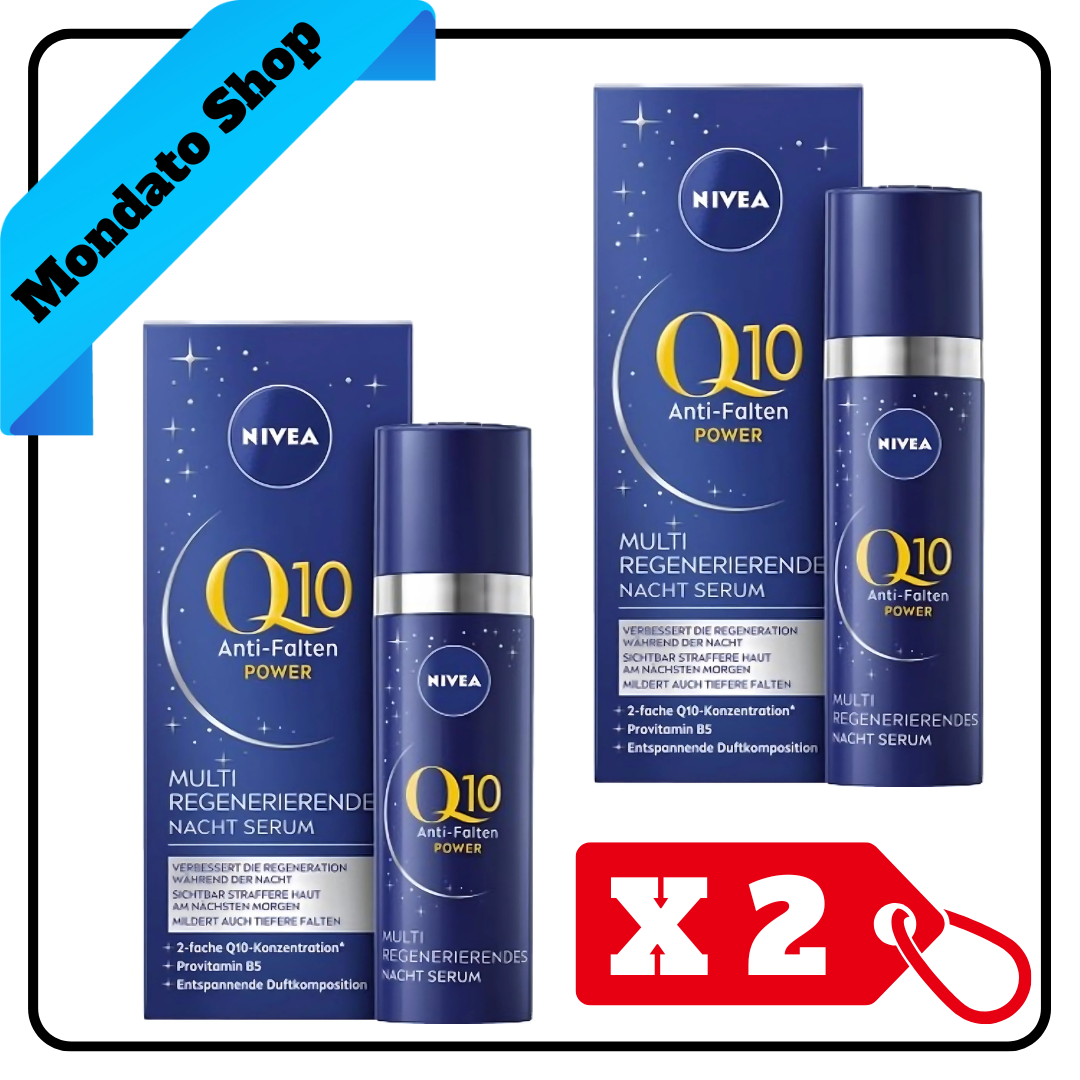 CREMA NIVEA 30 ml SIERO Q10 NOTTE ANTI-RUGHE RIGENERANTE (X2)