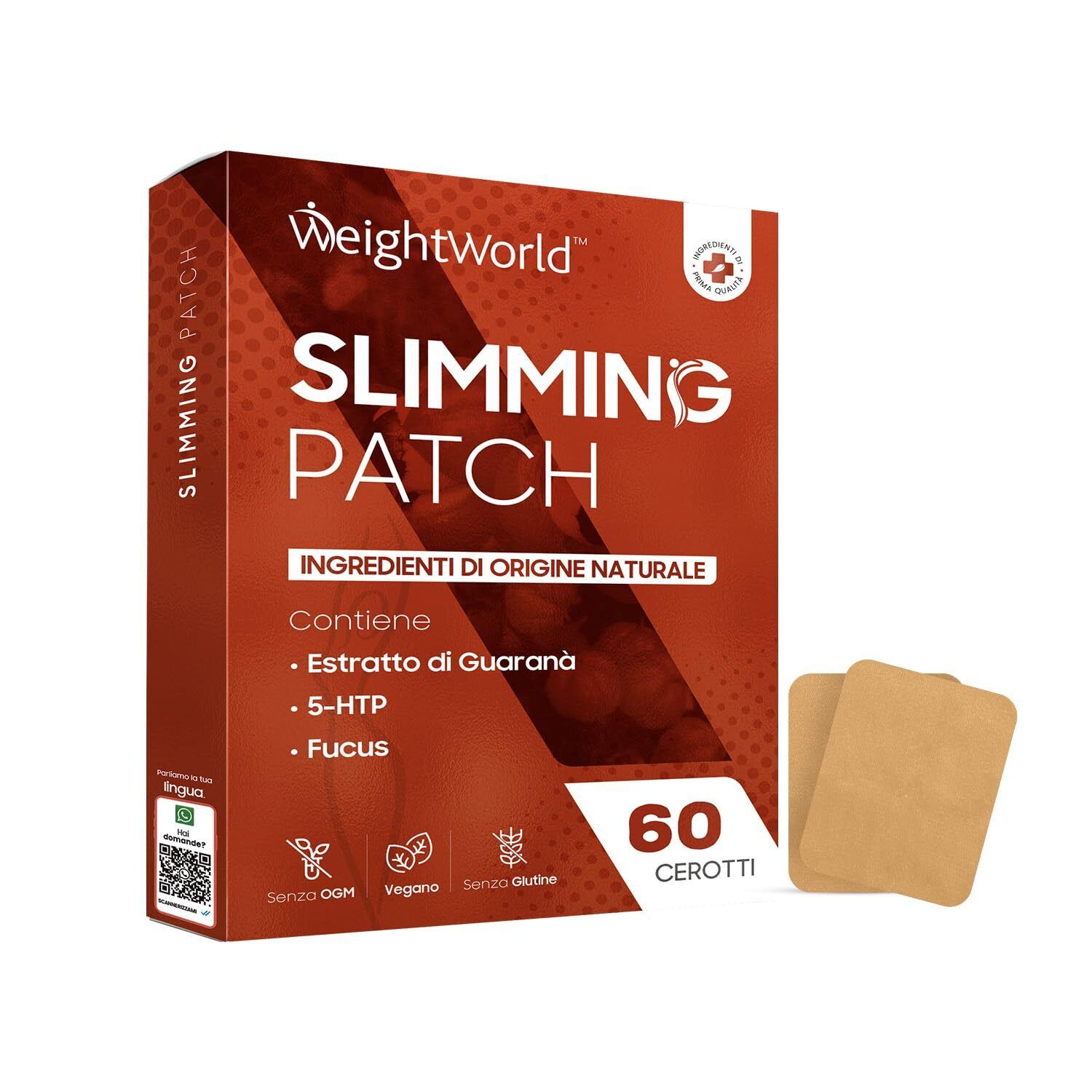Slimming Patch 60 Cerotti per Gambe Braccia Glutei Programma 2 Mesi Guarana P...