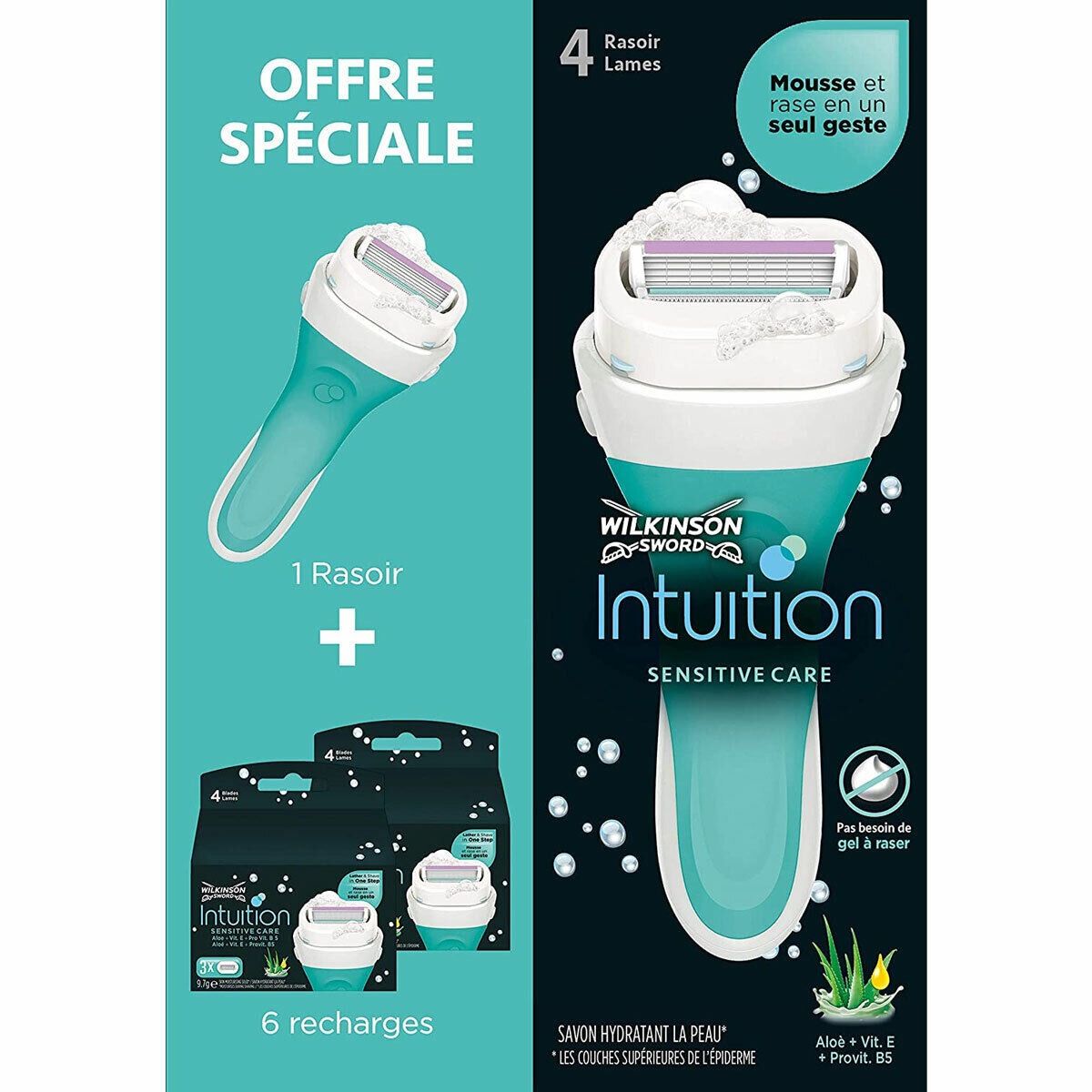 Wilkinson Rasatura Manuale Donna Intuition Sensitive Care Pack Rasoio + 6 Mine