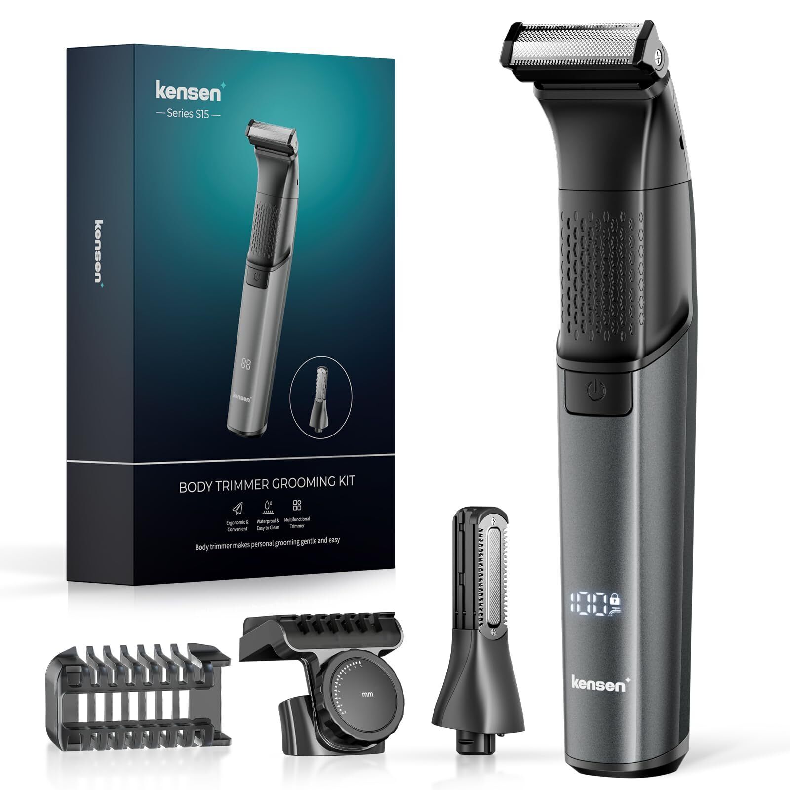 Kensen Rasoio Elettrico Corpo Uomo Impermeabile Rasoio Corpo Uomo 2 In 1 (D6Q)