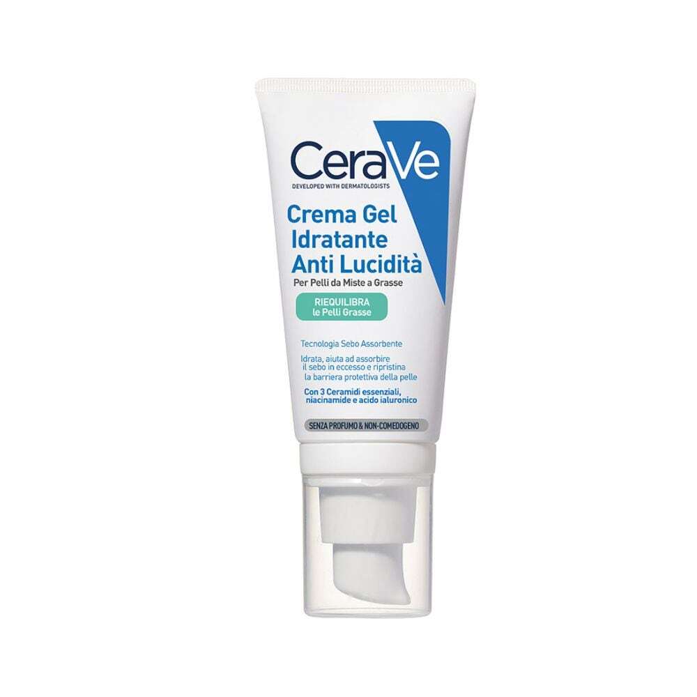 CeraVe Crema Gel Idratante Viso Anti Lucidità per Pelli da Miste a Grasse, 52ml