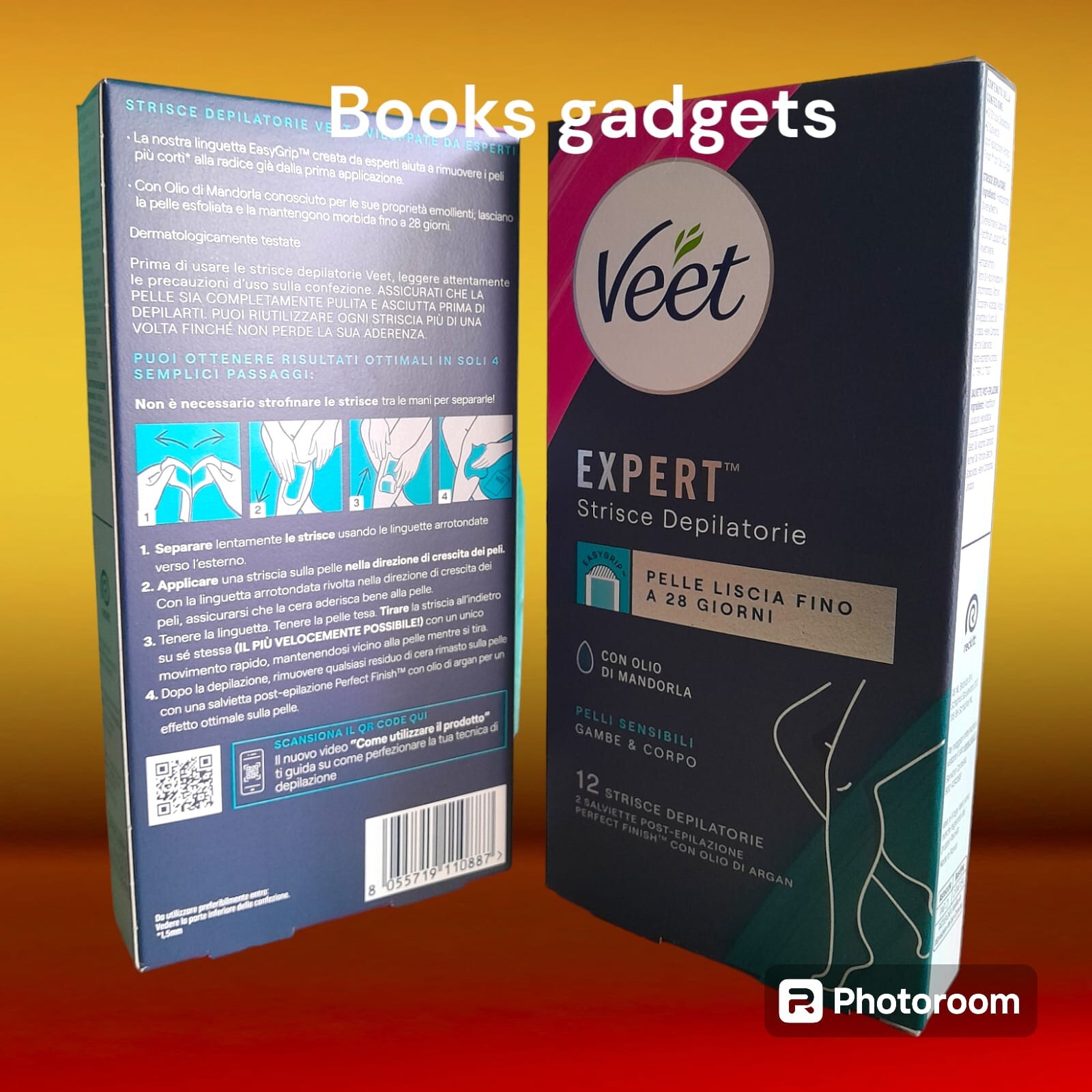 9 Confezioni (108 Strisce Depilatorie) Veet Expert Pelli Sensibili Gambe & Corpo