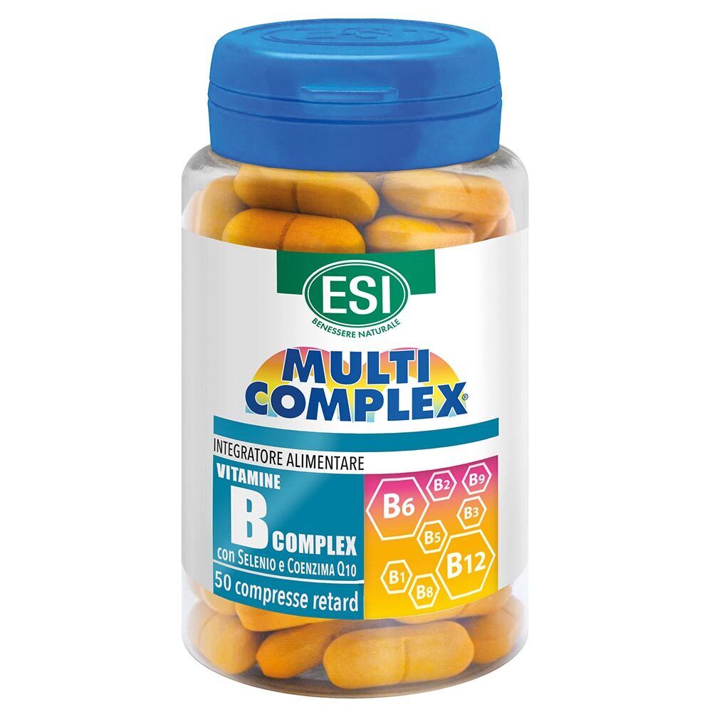 Esi Vitamine B Complex Integratore con Selenio e Coenzima Q10, 50 Compresse