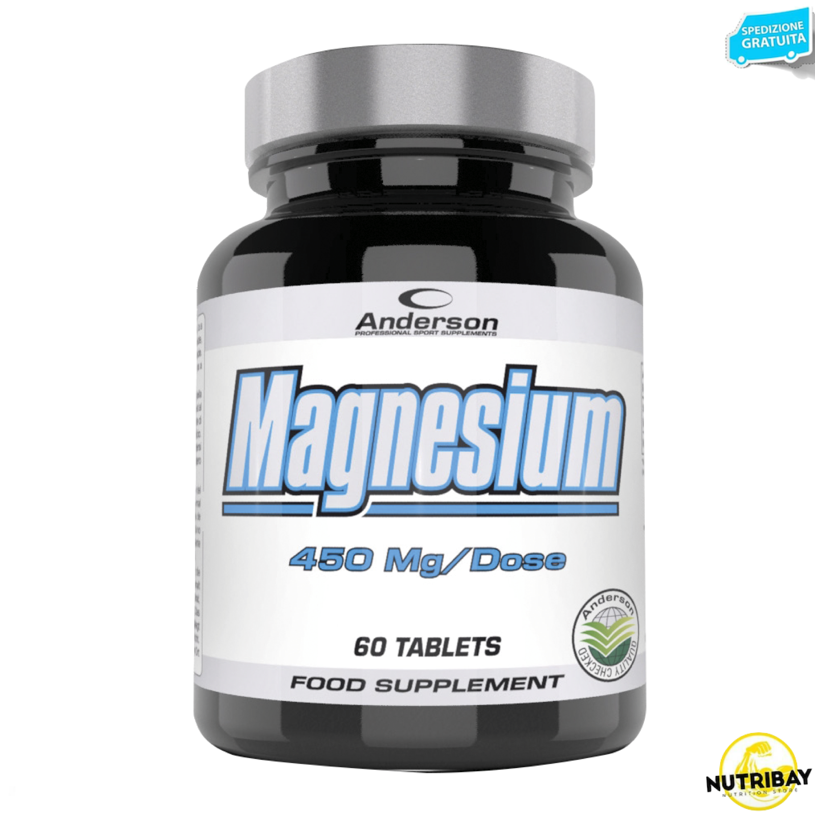 Anderson Magnesium 60 cpr. Integratore di Magnesio Citrato e Carbonato