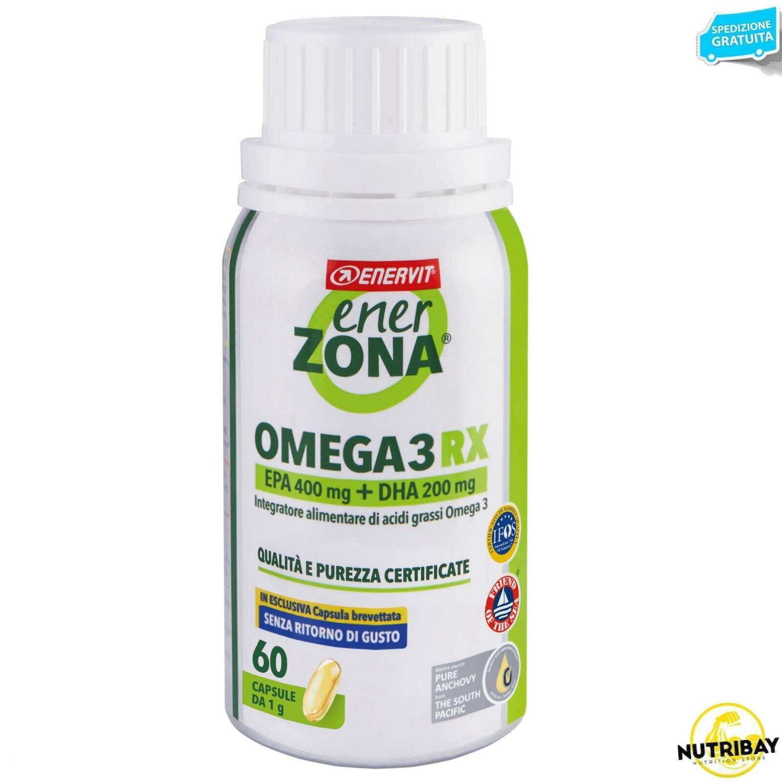 Enerzona Omega 3 Rx - 60 caps da 1 gr Olio di pesce certificazione IFOS
