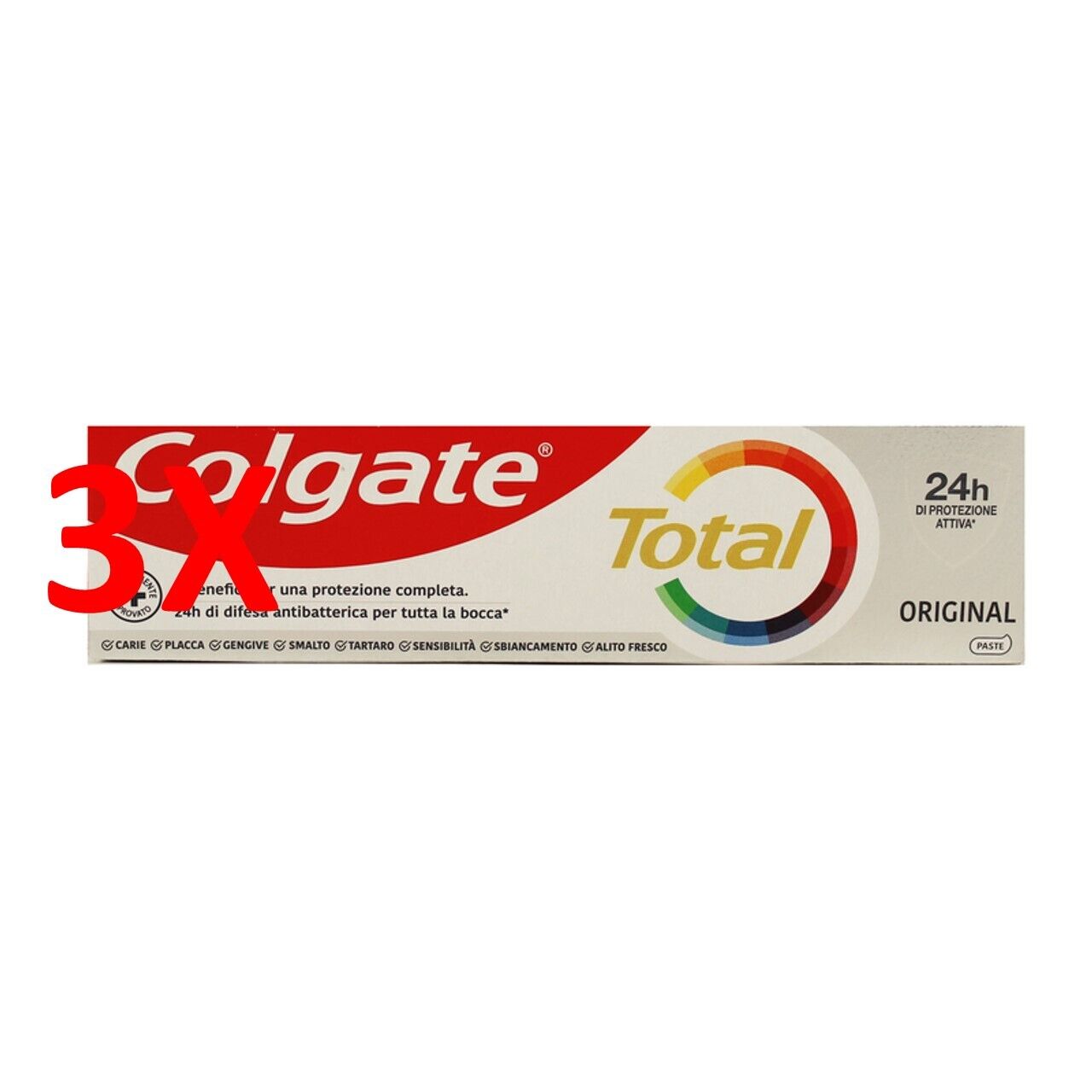 3 X Colgate Dentifricio Total Original Protezione 24h 75 Ml