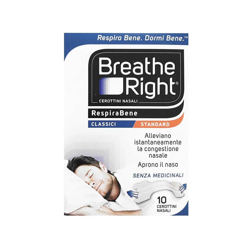 Breathe Right Original Cerotti Nasali Classici Standard, 10 Pezzi