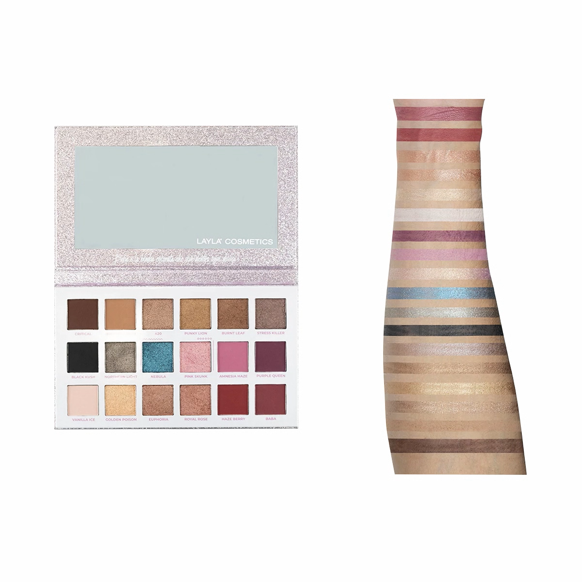 LAYLA COSMETICS PALETTE OMBRETTI LAYLA DA 18 OMBRETTI 2 FINISH DIFFERENTI BABA