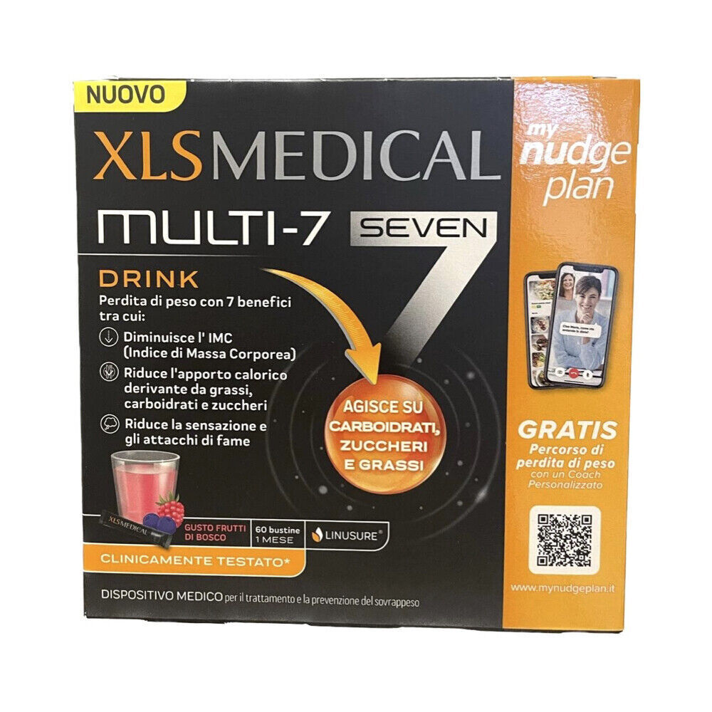 XLS MEDICAL MULTI-7 DRINK 60 BUSTINE INTEGRATORE PERDITA DI PESO NOVITA' 2024