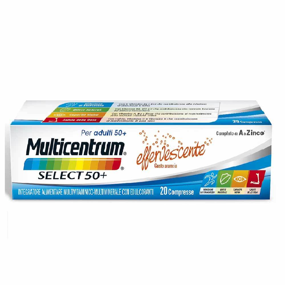 Multicentrum Select 50+ Effervescente Integratore Vitamine Minerali, 20 Cpr