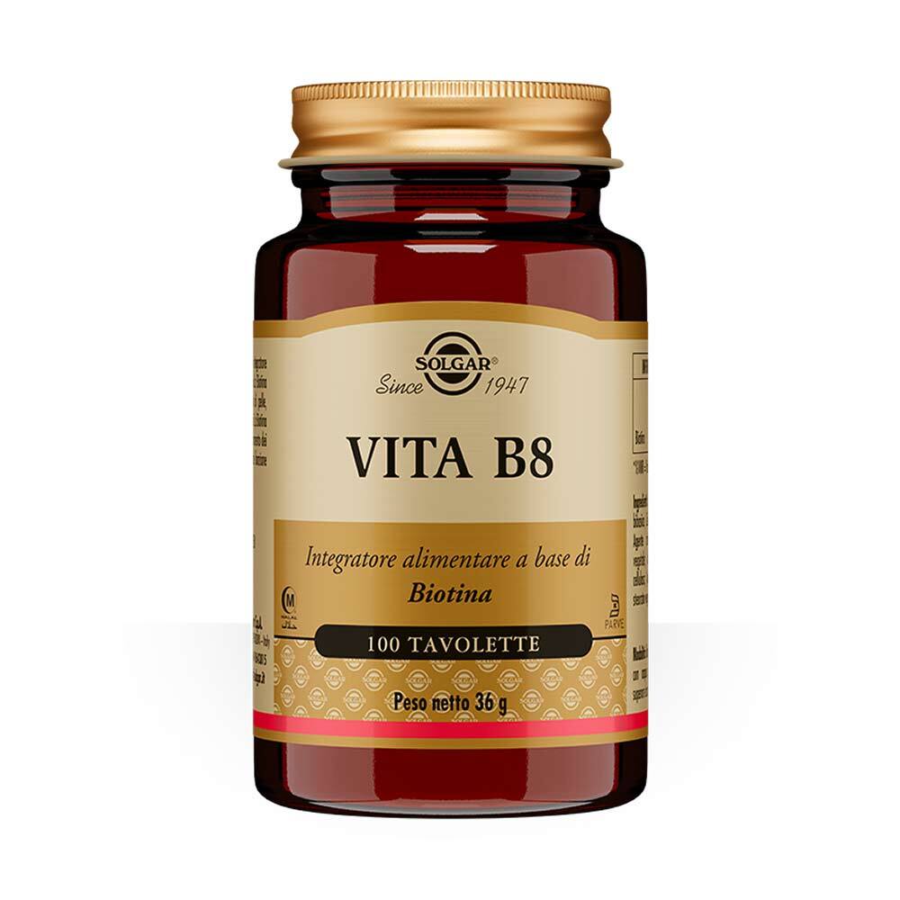 Solgar Vita B8 Integratore di Biotina per Pelle e Capelli, 100 Tavolette