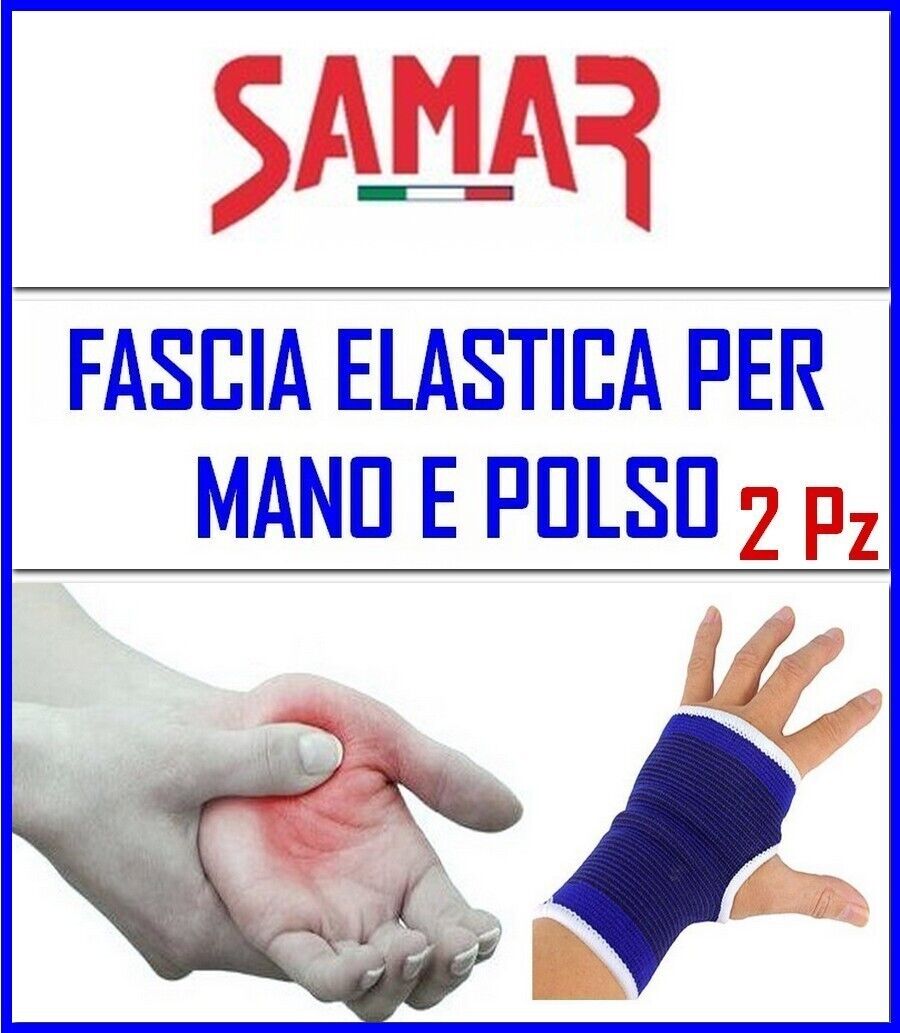 FASCIA ELASTICA MANO POLSO  2 Pezzi  POLSIERA TUTORE TENDINITE DISTORSIONE MANO