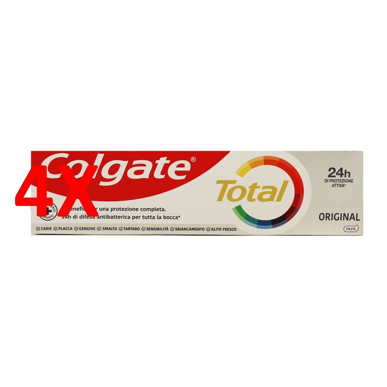 4 X Colgate Dentifricio Total Original Protezione 24h 75 Ml