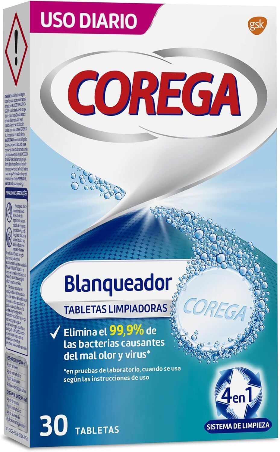 Corega Blanqueador 30 Tabletas Limpiad (c0U)