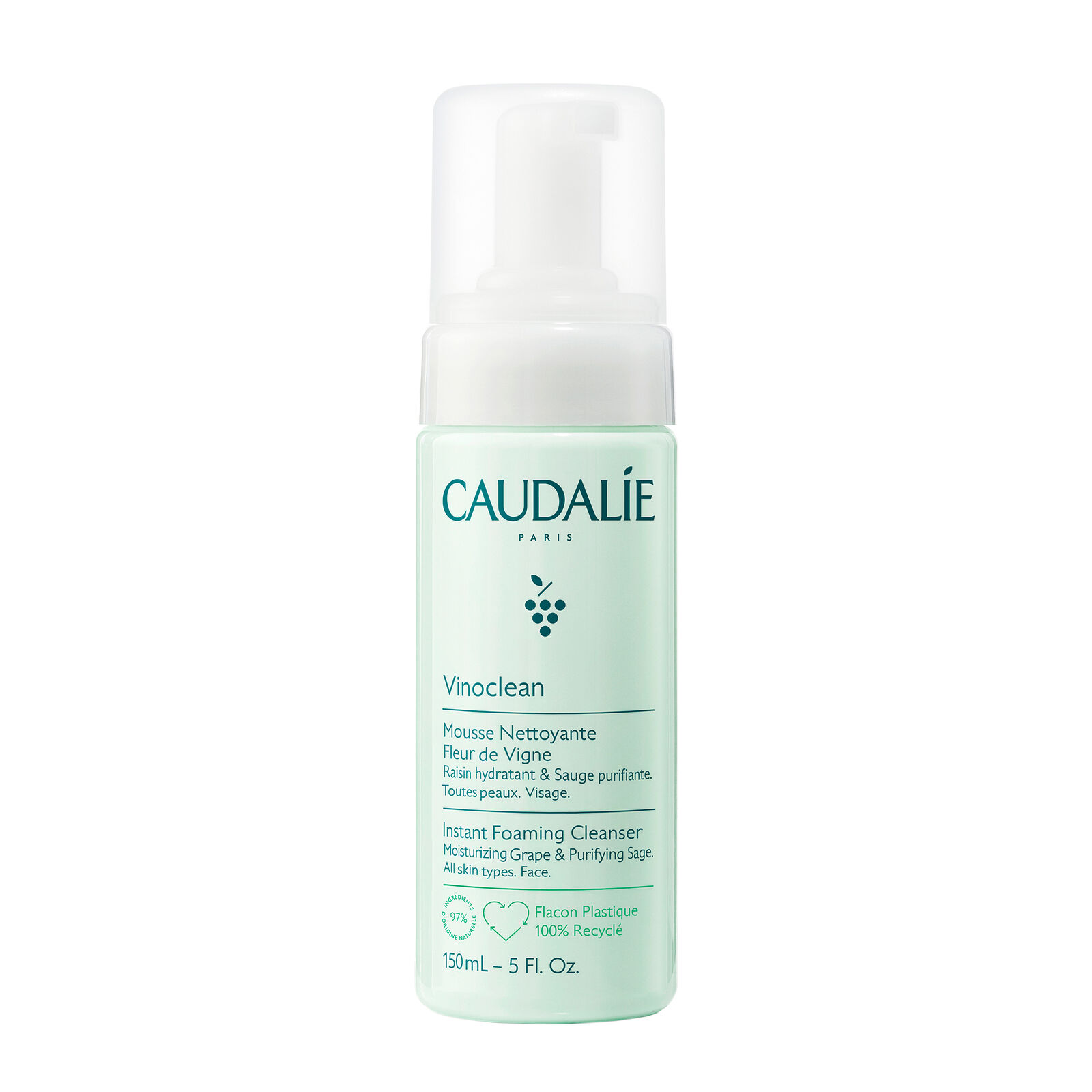 Caudalie vinoclean schiuma detergente 150 ml