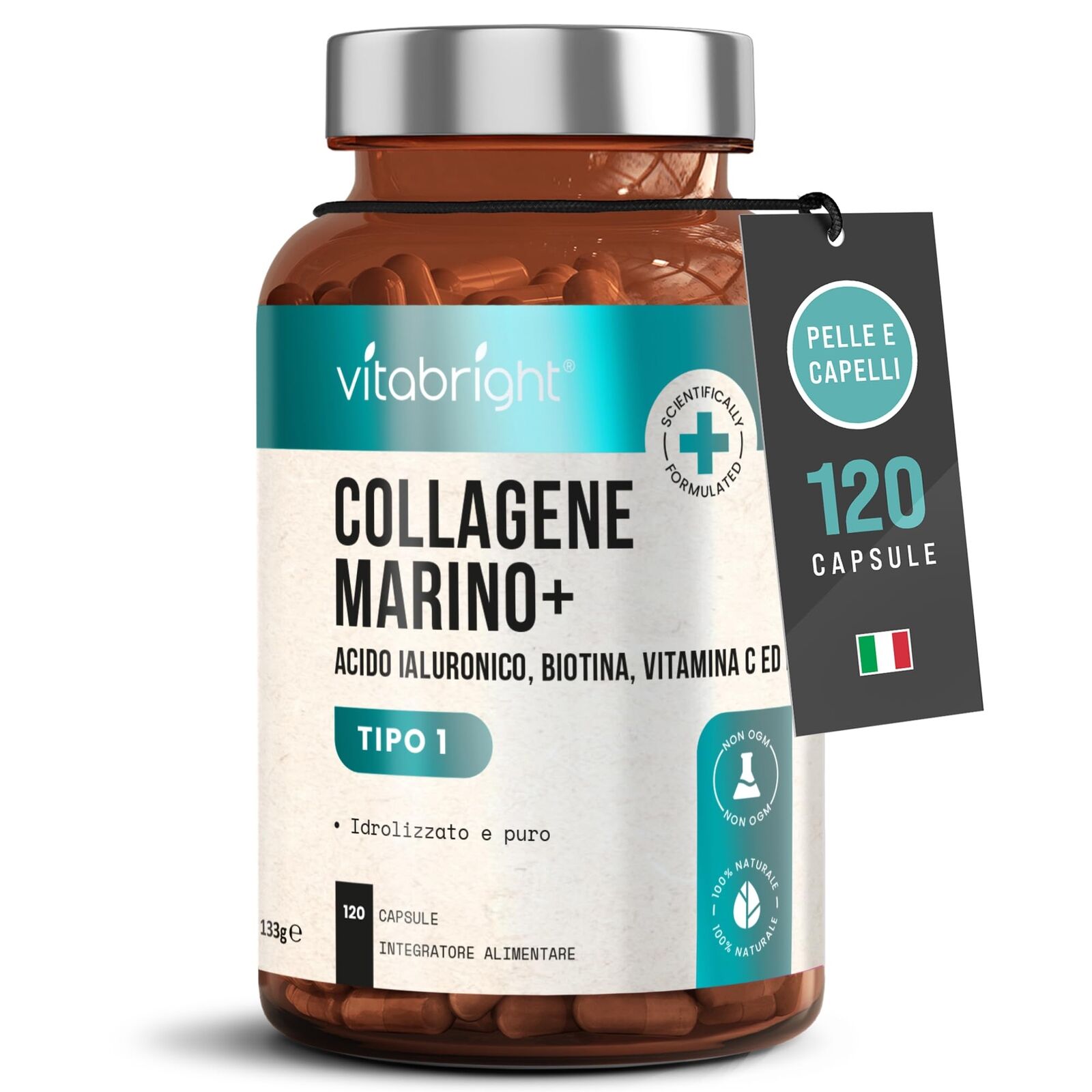 Collagene Marino e Acido Ialuronico Capsule Collagene Idrolizzato/Collagene M...
