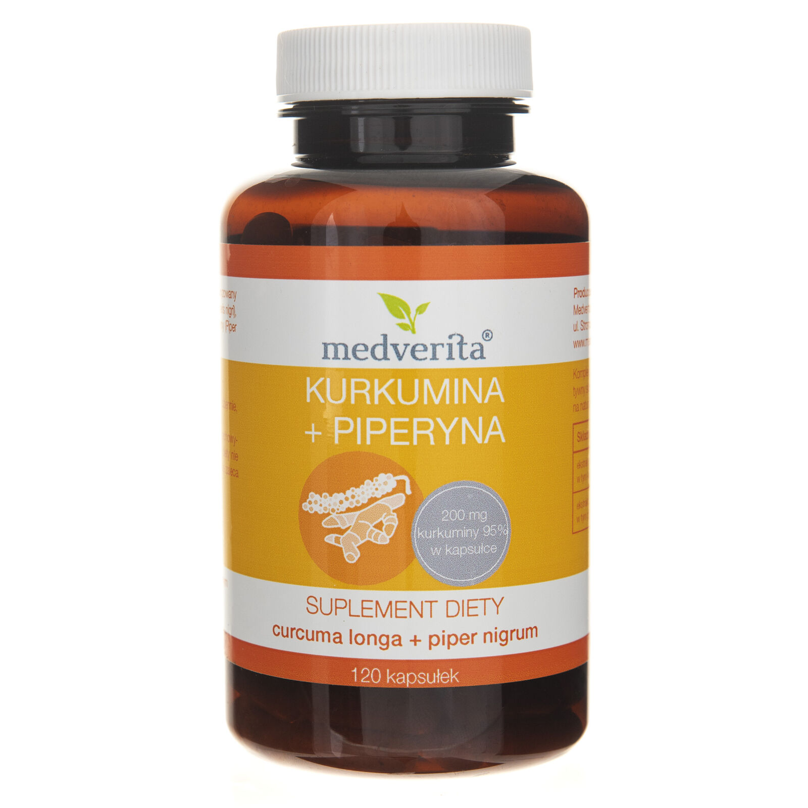 Medverita Curcumina + Piperina, 120 caps