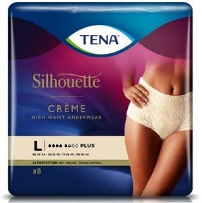 TENA VITA ALTA  SILHOUETTE CREME tg.L 8 mutandina incontinenza 5.5 gocce