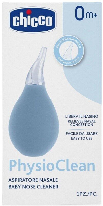 Chicco PhysioClean - Aspiratore Nasale a Pompetta, 1 Pezzo