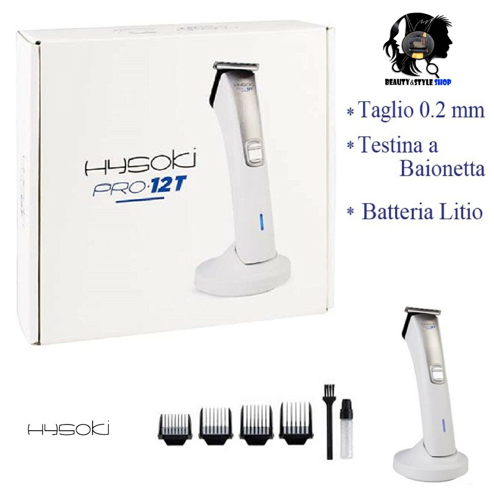 HYSOKI PRO-12T TOSATRICE TAGLIACAPELLI TRIMMER CORDLESS PROFESSIONALE BARBIERE