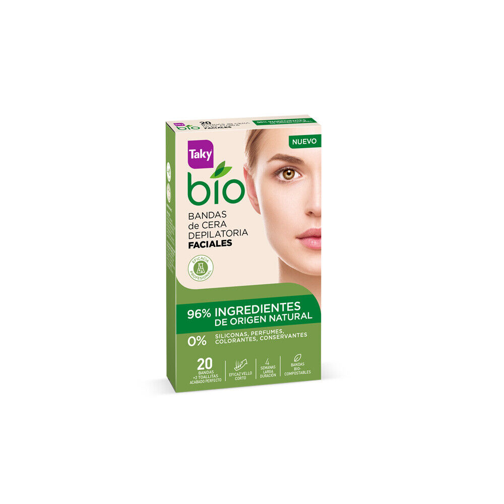 Igiene Taky women BIO NATURAL 0% bandas de cera faciales depilatorias 20 u