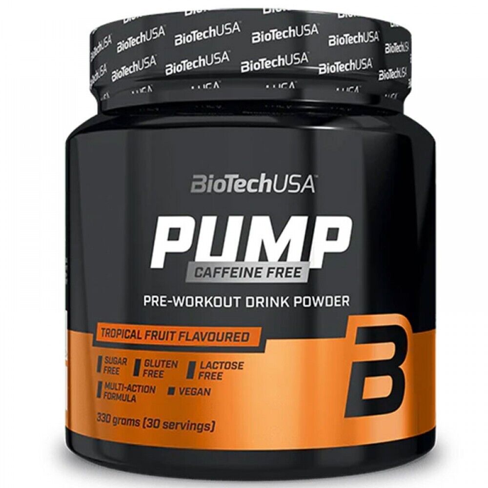BioTech USA Pump senza caffeina, frutta tropicale, 330 g