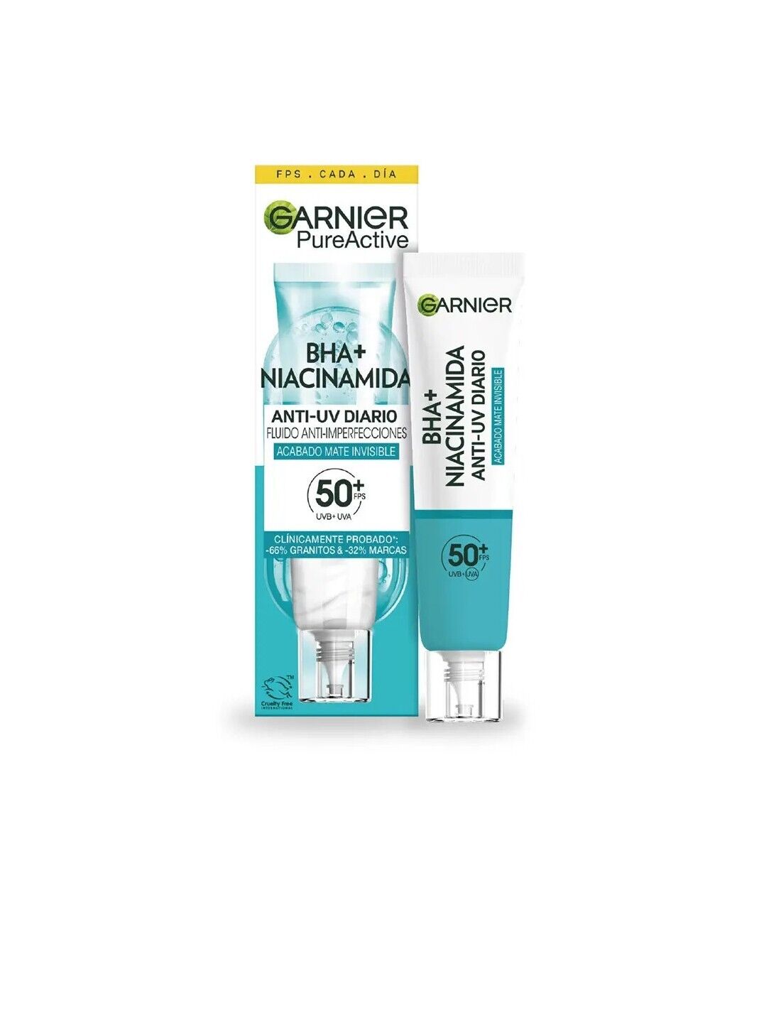 Garnier Pure Active Bha Niacinamida Fluido AntI-Imperfecciones Fps50 40ml