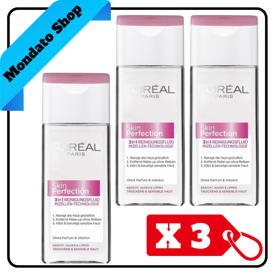 ACQUA L'OREAL MICELLARE 200ml SKIN PERFECTION 3IN1 (X3)
