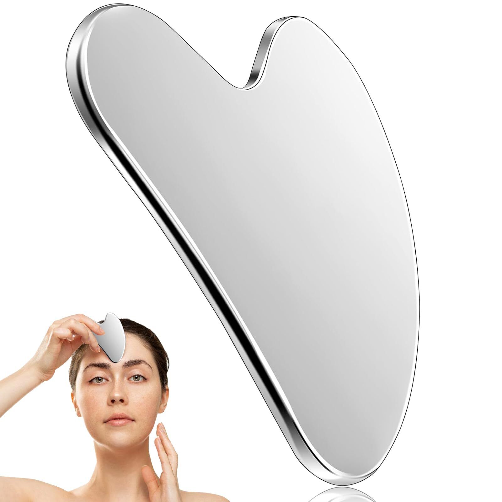 Gua Sha Acciaio Inossidabile,Gua Sha Viso,Guasha Massaggiatore Viso,Gua (B3R)