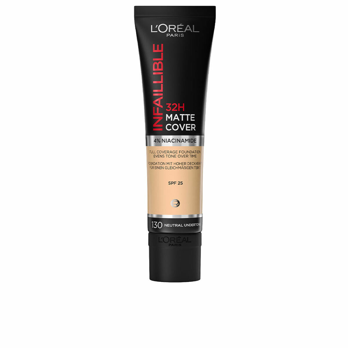 Base per Trucco Fluida L'Oreal Make Up Infalible 32H Matte Cover Nº 130 neutr