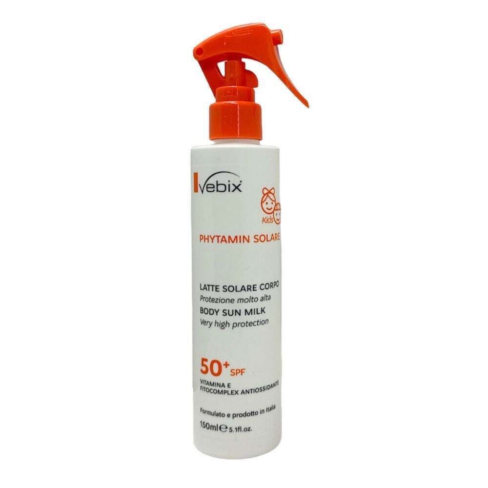 Vebix Phytamin - Latte Solare Bambini SPF50+ Protezione Molto Alta, 150ml